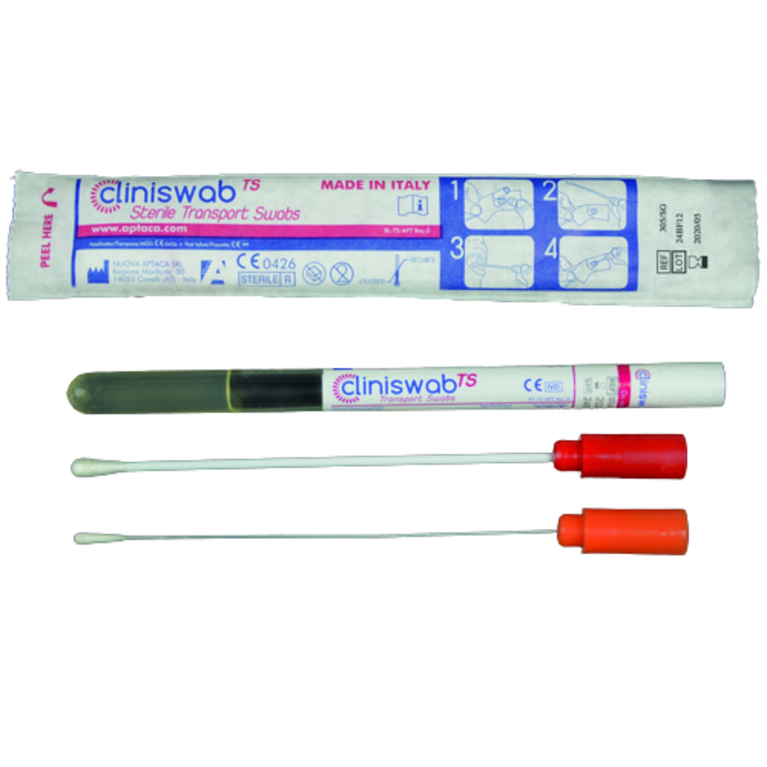 Tampone sterile con terreno di trasporto Stuart