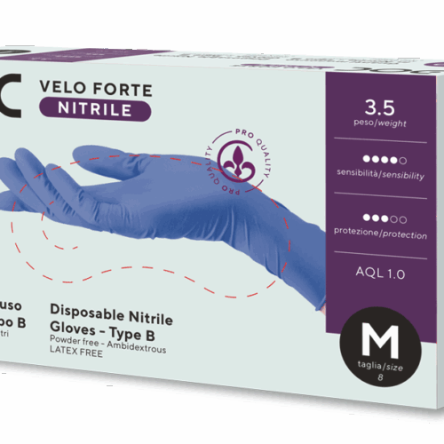Guanti in nitrile BLU