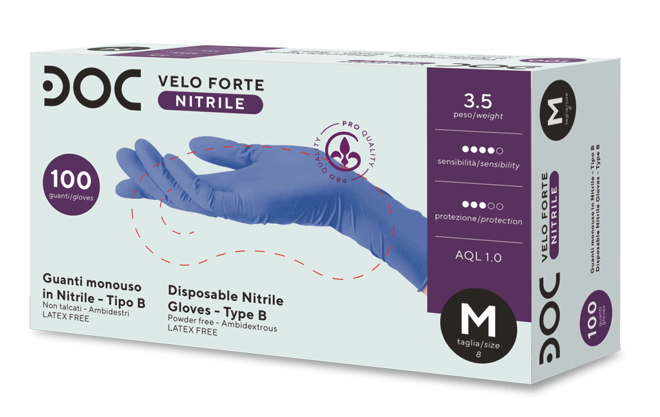 Guanti in nitrile BLU